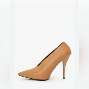 Stella Mccartney Scarpa Sligo Tan High 4.5” Vegan Leather Heels made in Italy 🇮🇹